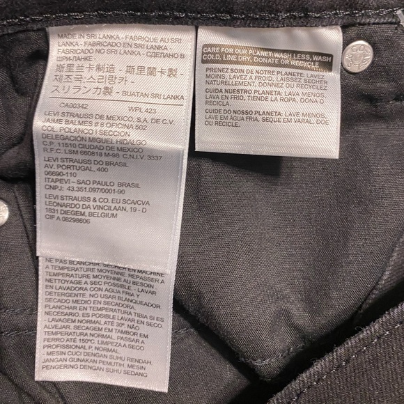 Levi’s 505 Straight Leg Mid Rise Jeans Black Size 33 - Picture 7 of 13